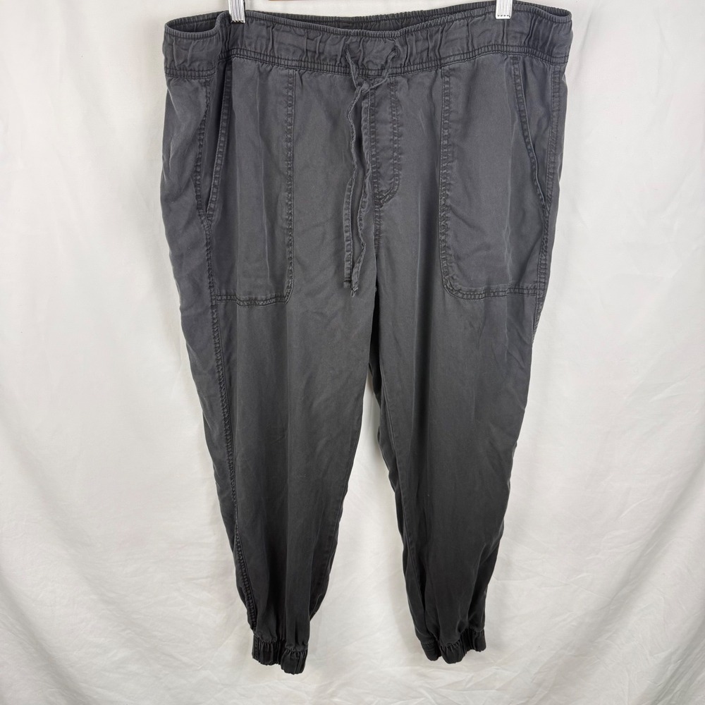 Orvis Pull On Drawstring Black Charcoal Joggers XL Minimalist Loungewear Flawed